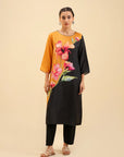 Color Block Floral Printed Lawn Shirt for Women