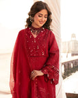 3 Piece Embroidered Cotton Net Suit