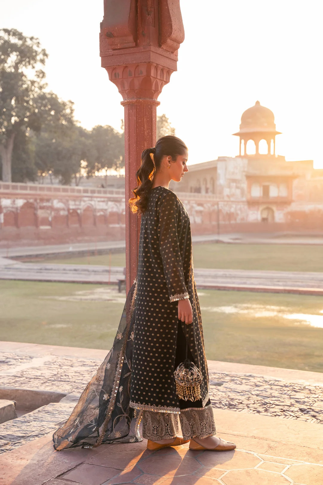 3 Piece Embroidered Jacquard Cotton Net Suit Pret SS - 25