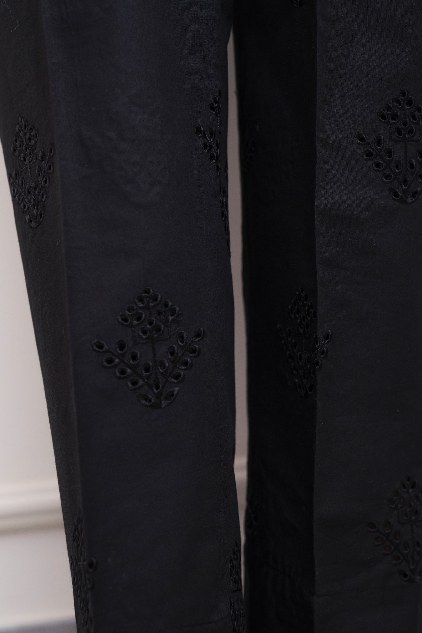 Basic Black Embroidered Trouser Pret SS - 25