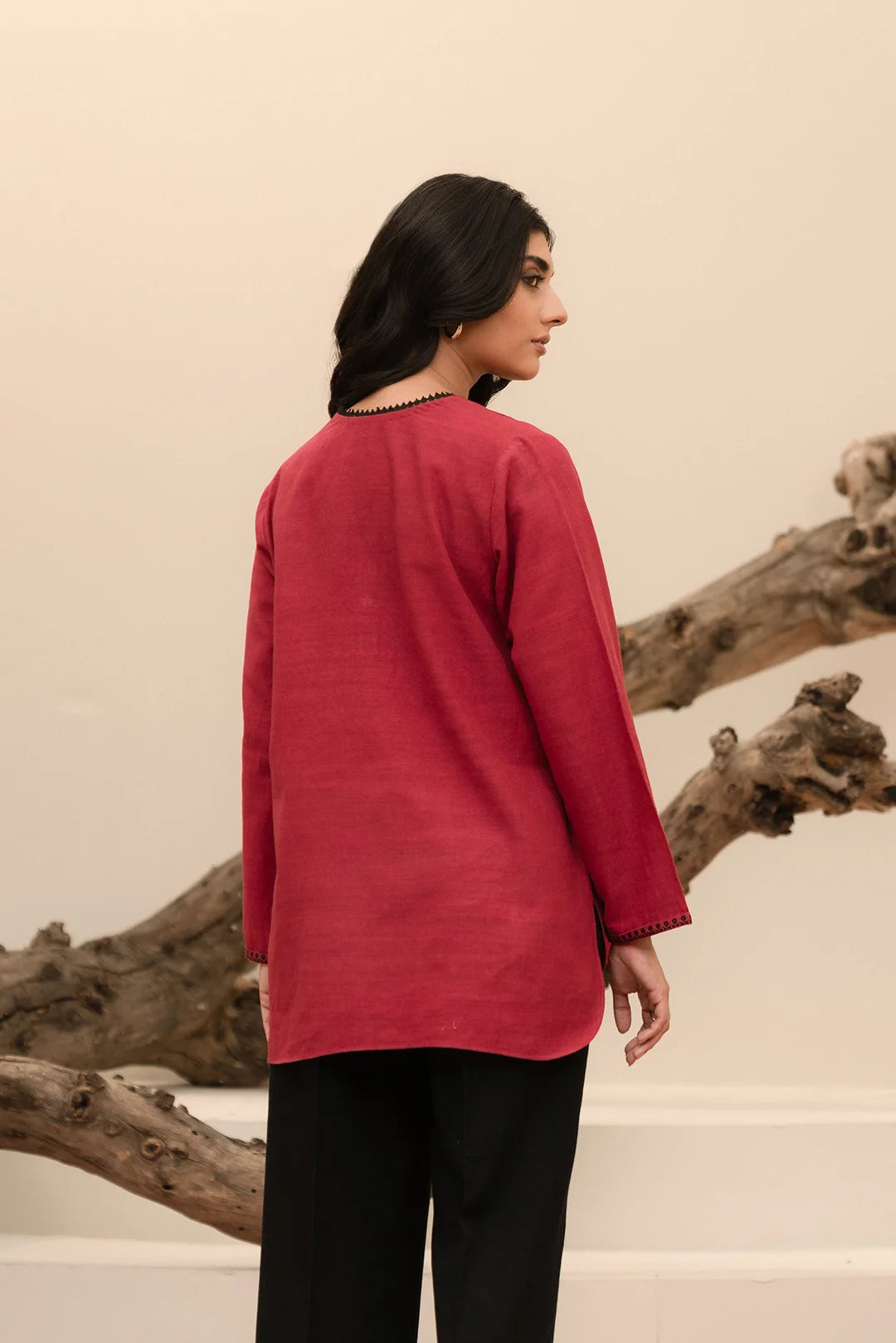 1 Piece Embroidered Khaddar Shirt Pret Winter-24
