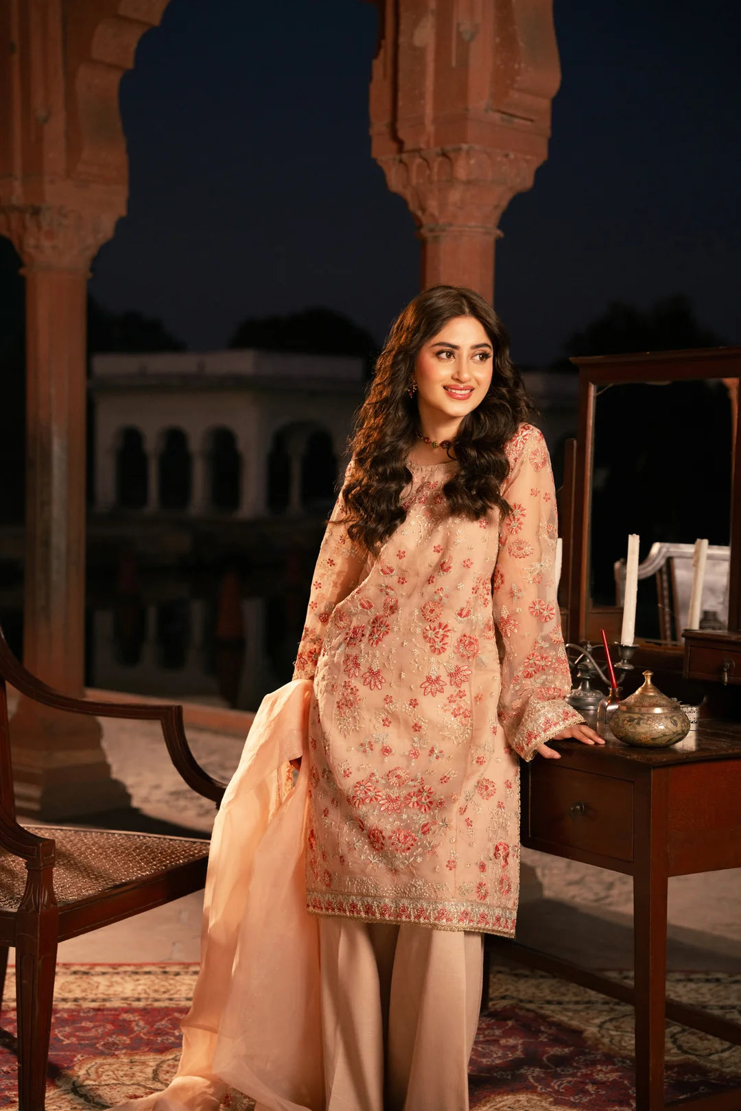 3 Piece Embroidered Organza Suit Pret SS - 25