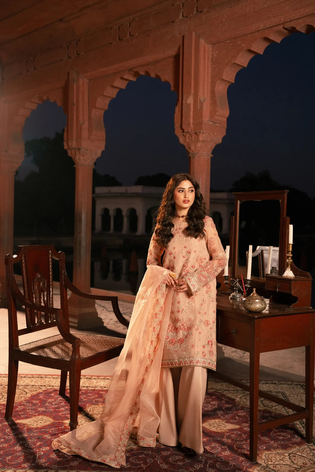 3 Piece Embroidered Organza Suit Pret SS - 25