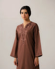 Stylish brown cambric suit Pakistan women fashion