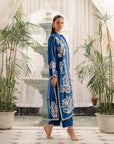 3 Piece Embroidered Raw Silk Suit