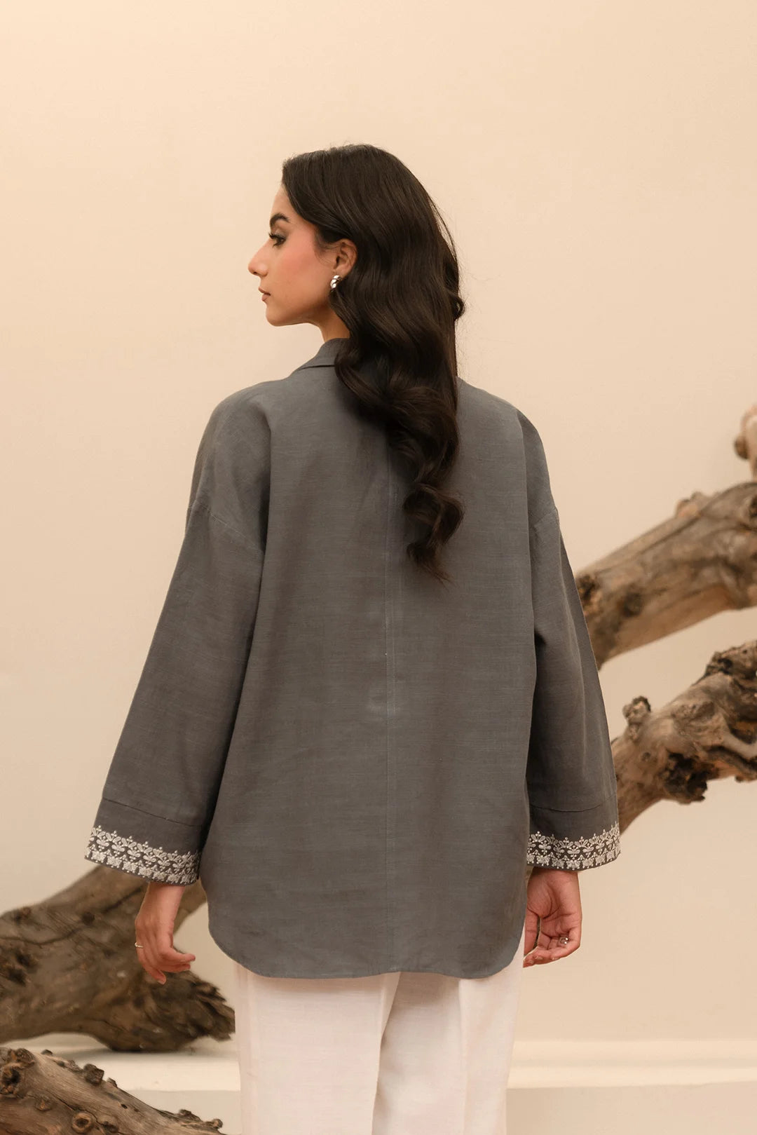1 Piece Embroidered Khaddar Shirt Pret Winter-24