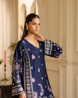Premium velvet kaftan style embroidered dress for winter pret wear
