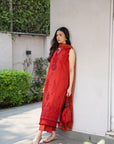 3 Piece Printed Embroidered Dobby Suit