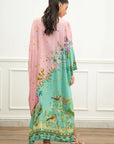1 Piece Printed Raw Silk Kaftan