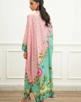 1 Piece Printed Raw Silk Kaftan