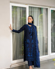 3 Piece Printed Embroidered Dobby Suit
