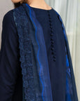 3 Piece Printed Embroidered Dobby Suit