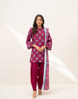 3 Piece Printed Linen Suit