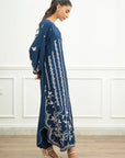 1 Piece Embroidered Raw Silk Kaftan