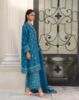 3 Piece Embroidered Raw Silk Suit