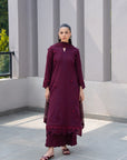 3 Piece Printed Embroidered Dobby Suit