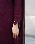 3 Piece Printed Embroidered Dobby Suit