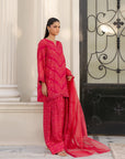 3 Piece Embroidered Raw Silk Suit
