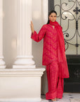 3 Piece Embroidered Raw Silk Suit