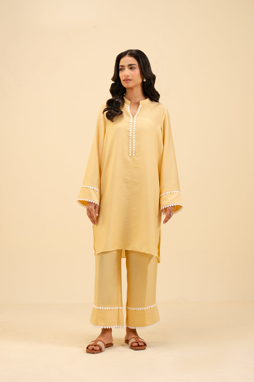 2 Piece Solid Viscose Suit Pret SS - 25