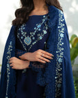 3 Piece Embroidered Linen Suit
