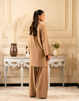 2 Piece Embroidered Raw Silk Suit Pret Winter - 25
