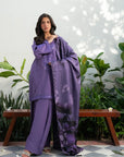 3 Piece Embroidered Linen Suit