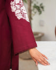 2 Piece Embroidered Cambric Suit