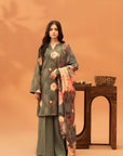 3 Piece Printed Khaddar Suit Unstitched Winter-24
