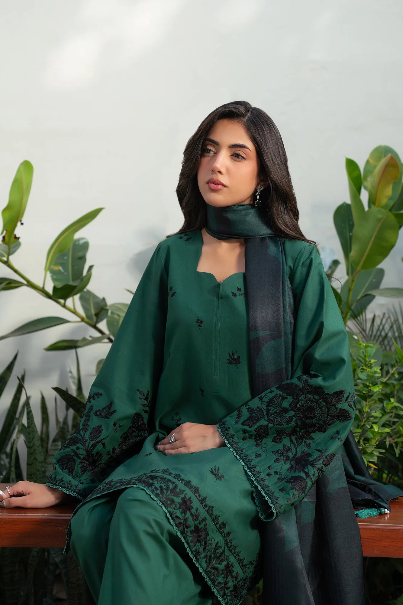 3 Piece Embroidered Cambric Suit