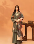 3 Piece Printed Khaddar Suit Unstitched Winter-24