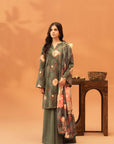3 Piece Printed Khaddar Suit Unstitched Winter-24