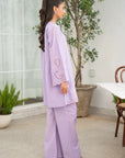 Soft lilac ready to wear 2 piece lawn suit back view casual office daytime Pakistan Beyond East pret 2026