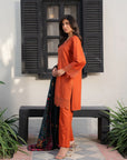 3 Piece Embroidered Linen Suit