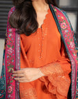 3 Piece Embroidered Linen Suit