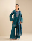 3 Piece Embroidered Khaddar Suit Unstitched Fall - 25