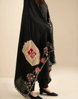 1 Piece Embroidered Yarn Dyed Shawl