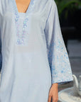 2 Piece Embroidered Blended Silk Suit