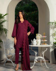 3 Piece Embroidered Linen Suit