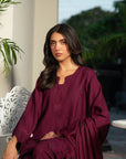 3 Piece Embroidered Linen Suit