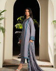 3 Piece Embroidered Linen Suit