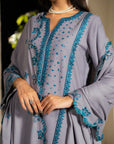 3 Piece Embroidered Linen Suit