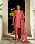 3 Piece Embroidered Linen Suit