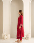 3 Piece Embroidered Linen Suit