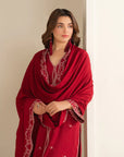 3 Piece Embroidered Linen Suit