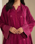 3 Piece Embroidered Linen Suit