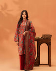 2 Piece Printed Khaddar Suit Unstitched Winter-24