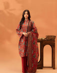 2 Piece Printed Khaddar Suit Unstitched Winter-24
