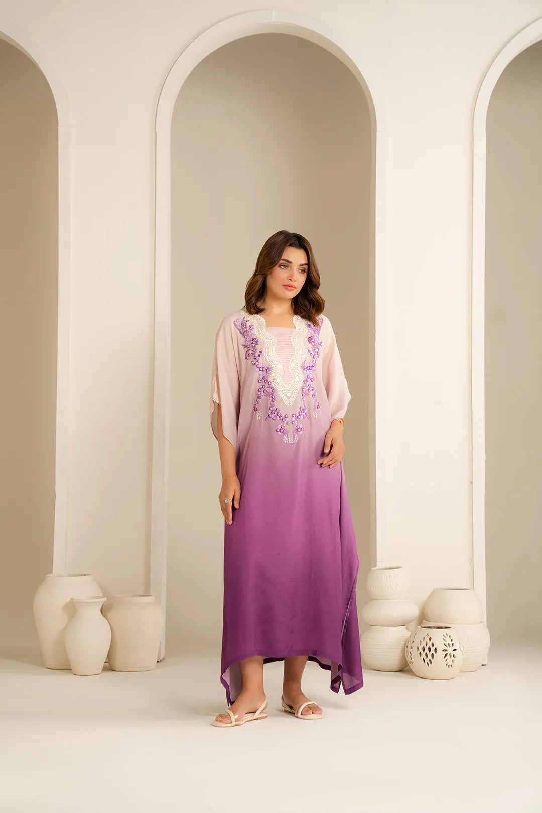 Latest kaftan designs Pakistani embroidered raw silk winter wear