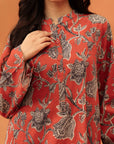 2 Piece Printed Khaddar Suit Unstitched Winter-24